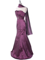 8075 Eggplant Evening Dress - Eggplant, Alt View Thumbnail