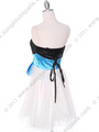 8104 Black Turquoise Homecoming Dress with Bow - Black Turquoise, Back View Thumbnail