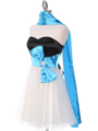 8104 Black Turquoise Homecoming Dress with Bow - Black Turquoise, Alt View Thumbnail