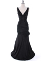 8112 Black Stretch Taffeta Evening Dress - Black, Front View Thumbnail