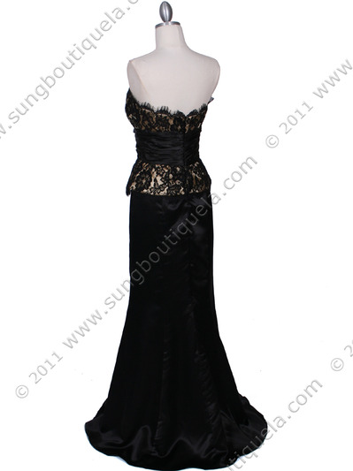 8315 Black Gold Evening Gown - Black Gold, Back View Medium