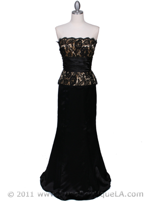 8315 Black Gold Evening Gown, Black Gold