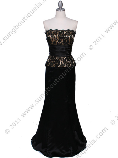 8315 Black Gold Evening Gown - Black Gold, Front View Medium