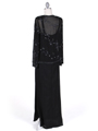 8324 Black Beaded Mock Two Piece Dress with Jacket - Black, Back View Thumbnail