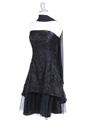 8418 Black Laced Cocktail Dress - Black, Front View Thumbnail
