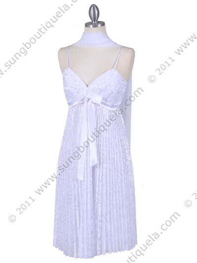 8441 White Lace Cocktail Dress - White, Alt View Medium