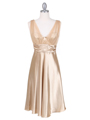 8474 Gold Glitter Tea Length Dress - Gold, Front View Thumbnail