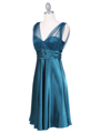 8474 Teal Glitter Tea Length Dress - Teal, Alt View Thumbnail