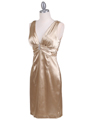 8476 Gold Cocktail Dress with Rhinestone Pin - Gold, Alt View Thumbnail