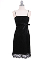 8483 Black Laced Cocktail Dress - Black, Front View Thumbnail