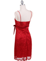 8483 Red Laced Cocktail Dress - Red, Back View Thumbnail