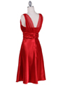 8493 Red Glitter Tea Length Dress - Red, Back View Thumbnail