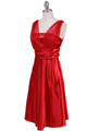 8493 Red Glitter Tea Length Dress - Red, Alt View Thumbnail