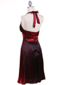 8494 Red 2-tone Pleated Cocktail Dress - Red, Back View Thumbnail