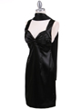 8503 Black Satin Cocktail Dress - Black, Alt View Thumbnail