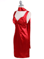 8503 Red Satin Cocktail Dress - Red, Alt View Thumbnail