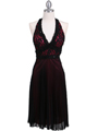 8508 Black Fuschia Lace Cocktail Dress - Black Fuschia, Front View Thumbnail