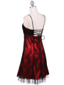 8509 Black Red Laced Cocktail Dress - Black Red, Back View Thumbnail