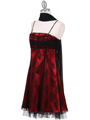 8509 Black Red Laced Cocktail Dress - Black Red, Alt View Thumbnail