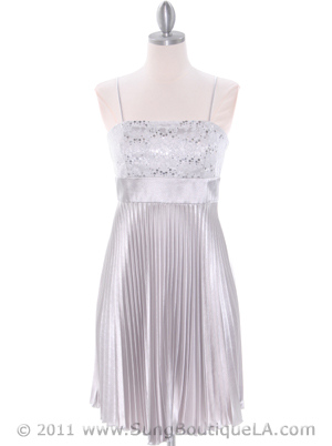 8515 Silver Cocktail Dress, Silver