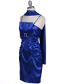 8531 Royal Blue Strapless Satin Cocktail Dress - Royal Blue, Alt View Thumbnail