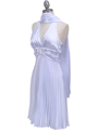 8543 White Halter Pleated Cocktail Dress - White, Alt View Thumbnail