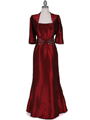 8551 Wine Taffeta Evening Dress with Bolero Jacket