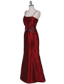 8551 Wine Taffeta Evening Dress with Bolero Jacket - Wine, Alt View Thumbnail