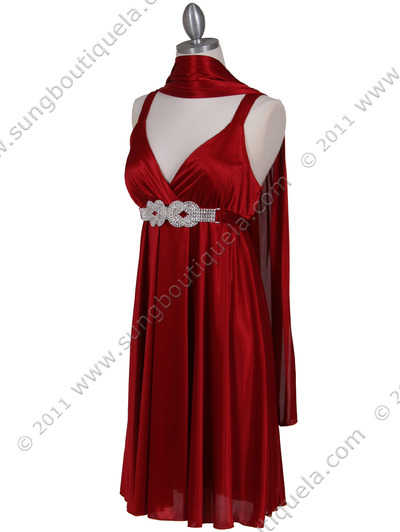 8563 Red Cocktail Dress - Red, Alt View Medium