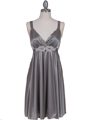 8563 Silver Cocktail Dress - Silver, Front View Thumbnail