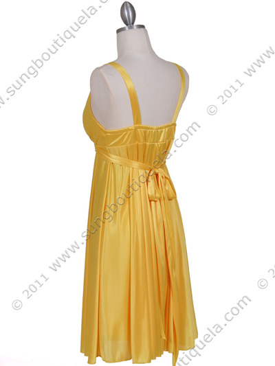 8563 Yellow Cocktail Dress - Yellow, Back View Medium