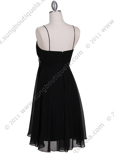 8569 Black Cocktail Dress - Black, Back View Medium