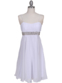 8569 White Cocktail Dress - White, Front View Thumbnail