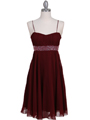 8569 Wine Cocktail Dress - Wine, Front View Thumbnail