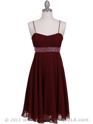 8569 Wine Cocktail Dress, Wine
