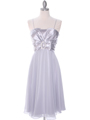 8610 Silver Cocktail Dress - Silver, Front View Thumbnail