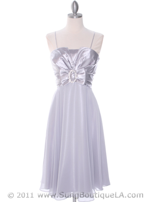8610 Silver Cocktail Dress, Silver