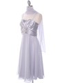 8610 Silver Cocktail Dress - Silver, Alt View Thumbnail