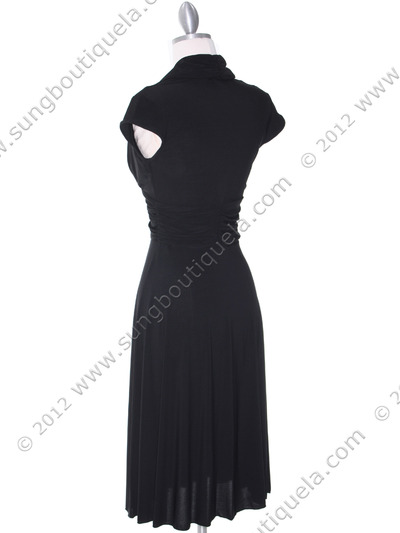 8614 Black Cocktail Dress - Black, Back View Medium