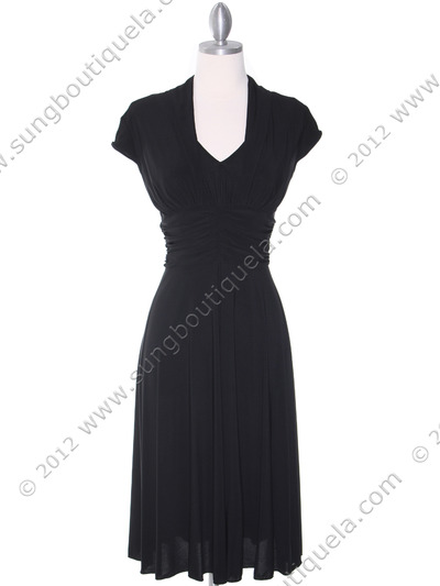 8614 Black Cocktail Dress - Black, Front View Medium