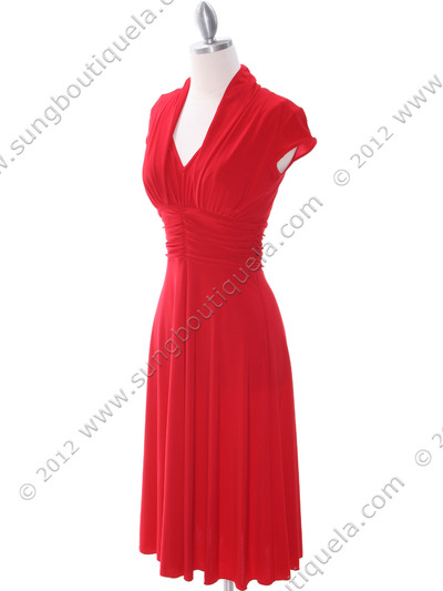 8614 Red Cocktail Dress - Red, Alt View Medium