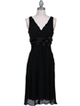 8632 Black Chiffon Cocktail Dress - Black, Front View Thumbnail