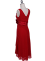 8632 Red Chiffon Cocktail Dress - Red, Back View Thumbnail