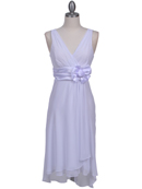 8632 White Chiffon Cocktail Dress, White
