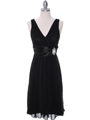 8641 Black Chiffon Cocktail Dress - Black, Front View Thumbnail
