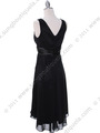 8641 Black Chiffon Cocktail Dress - Black, Back View Thumbnail