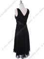 8641 Black Chiffon Cocktail Dress - Black, Back View Thumbnail