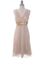 8641 Gold Chiffon Bridesmaid Dress - Gold, Front View Thumbnail