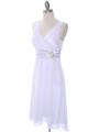 8641 White Chiffon Graduation Dress - White, Alt View Thumbnail