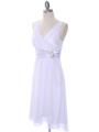 8641 White Chiffon Graduation Dress - White, Alt View Thumbnail